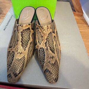 Sam Edelman Brown Snake Pattern Mules